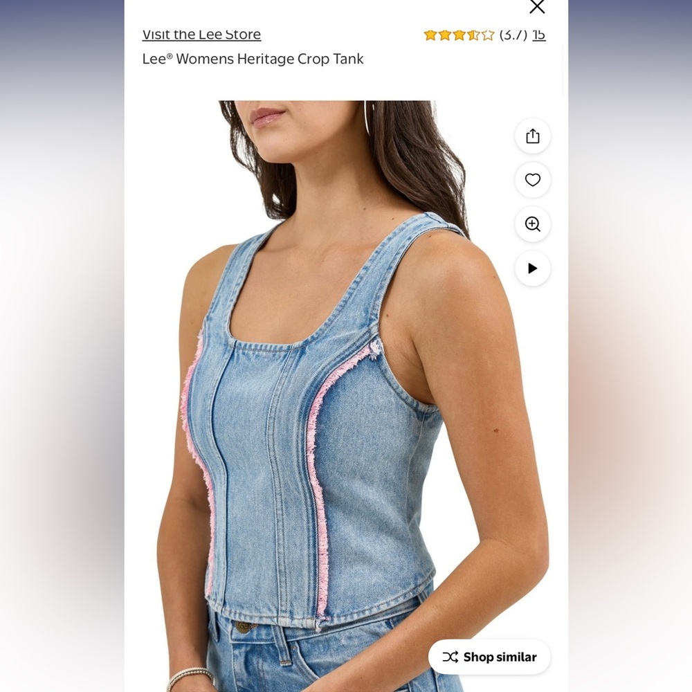 Lee Blue Denim Top with Pink Accents